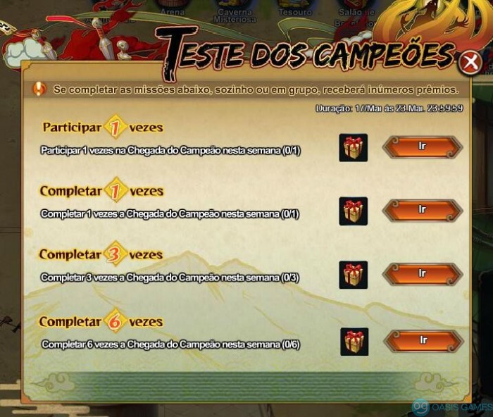 teste dos campeões