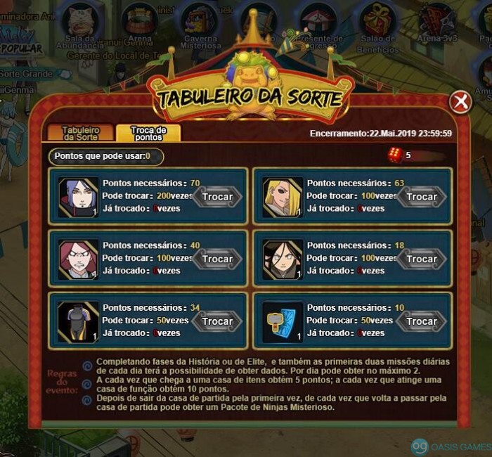 Guia de iniciação] SALA DO TESOURO DO TESTE – Jogo Naruto Online