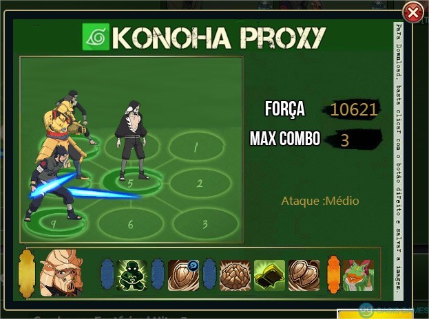 Konoha Proxy - Simulador de Combos - Naruto Online BR - Google Chrome