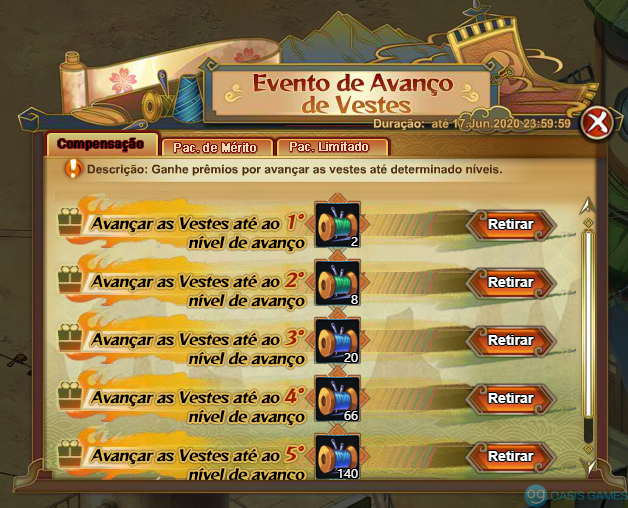 Evento de Avanço de Vestes