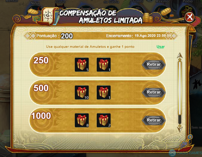 CompensaçãoDeAmuletosLimitadas