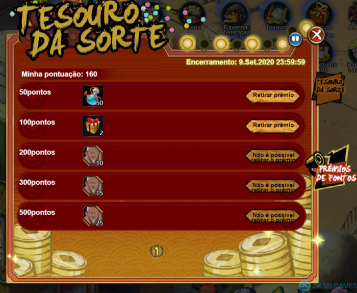 Tesouro da Sorte-reward