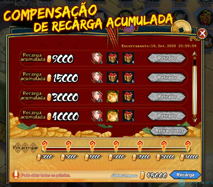 Compensação de Recarga Acumulada 2