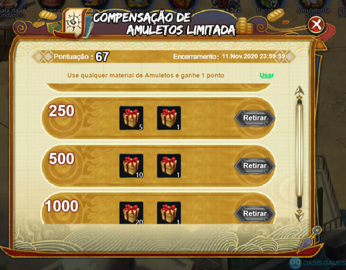 Compensação de amuletos