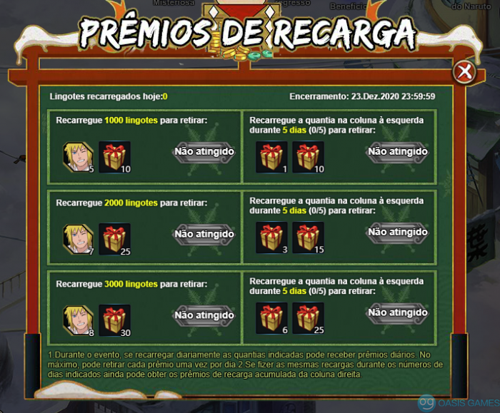 premios de recarga