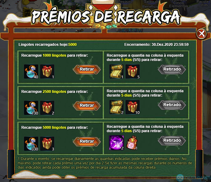 premios de recarga