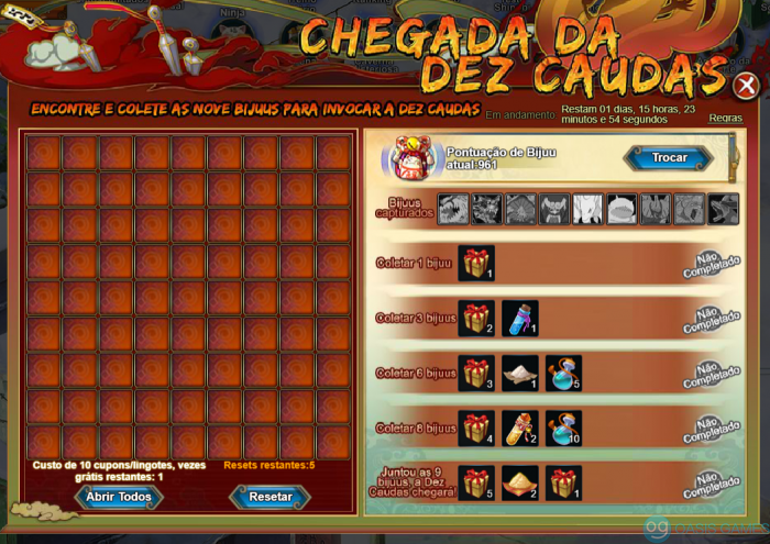 Chegada da dez caudas