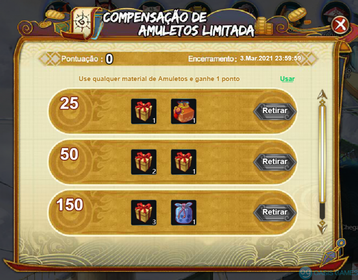 compensacao de amuletos