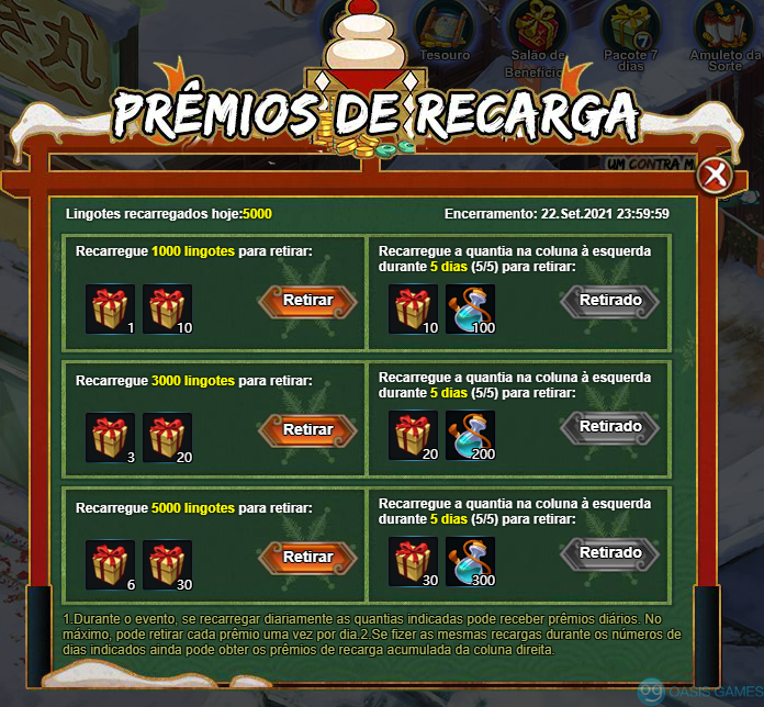 Premios de recarga