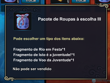 NO Pacote de Roupas a Escolha III